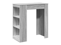 Mesa alta bar con estantes madera gris Sonoma 95x47x103,5 cm