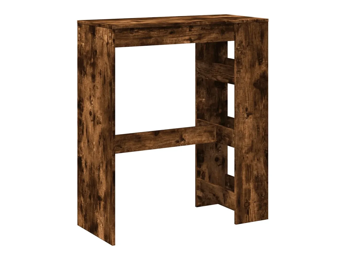 Mesa alta bar con estantes roble ahumado 90x40x103,5 cm