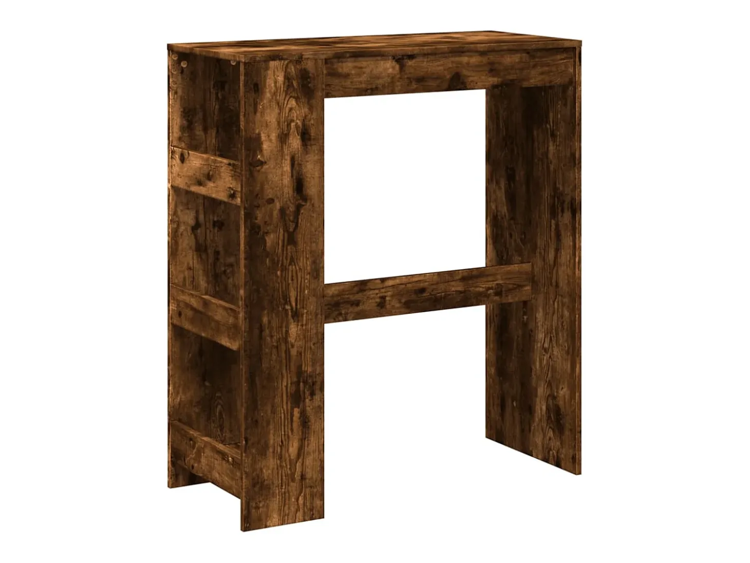 Mesa alta bar con estantes roble ahumado 90x40x103,5 cm