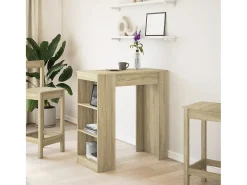 Mesa alta bar con estantes madera roble Sonoma 95x47x103,5 cm