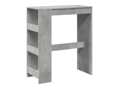 Mesa alta bar con estantes madera gris hormigón 90x40x103,5 cm