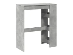 Mesa alta bar con estantes madera gris hormigón 90x40x103,5 cm