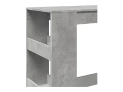 Mesa alta bar con estantes madera gris hormigón 90x40x103,5 cm