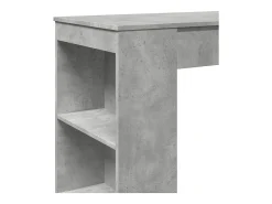 Mesa alta bar con estantes madera gris hormigón 95x47x103,5 cm