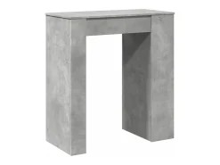 Mesa alta bar con estantes madera gris hormigón 95x47x103,5 cm