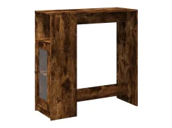 Mesa alta bar con estantes roble ahumado 101x40x103,5 cm