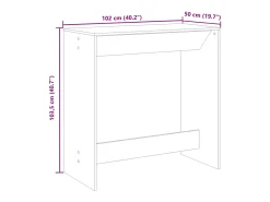 Mesa alta bar madera ingeniería roble artisian 102x50x103,5 cm