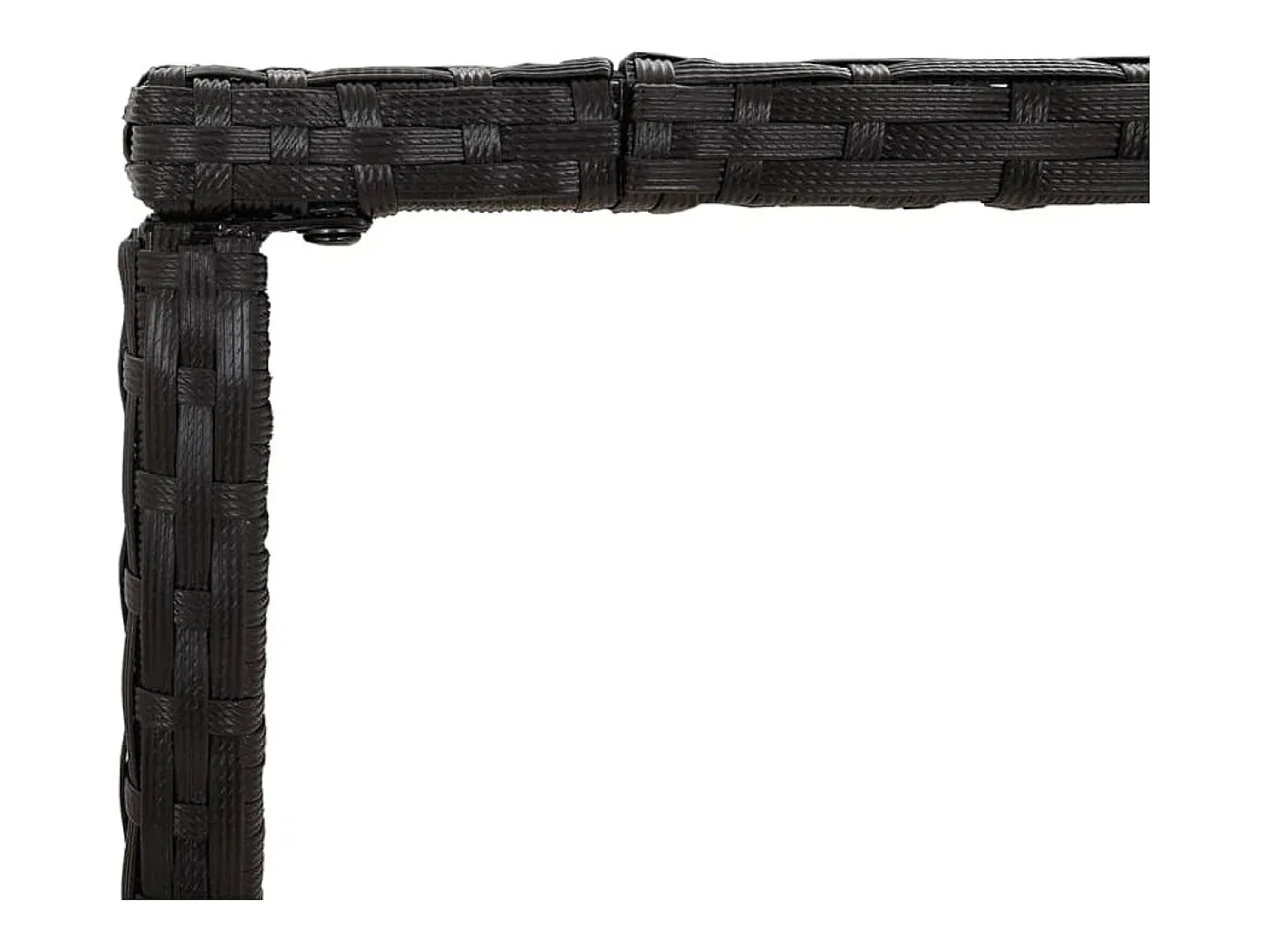 Mesa alta bar ratán PE y superficie vidrio negro 180x70x110 cm ES813204