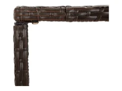 Mesa alta bar superficie vidrio ratán PE marrón 110x70x110 cm ES699090