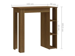 Mesa alta con estante marrón roble 102x50x103,5 cm