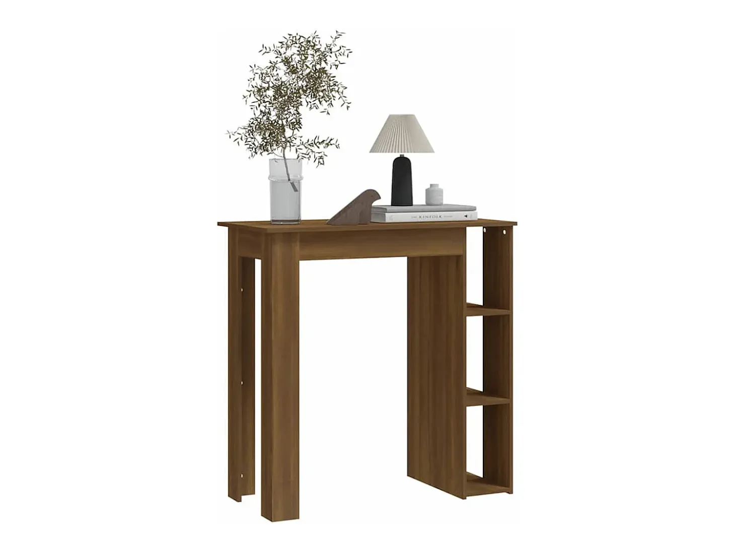 Mesa alta con estante marrón roble 102x50x103,5 cm