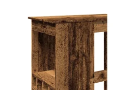 Mesa alta con estantes madera envejecida 90x47,5x103,5 cm