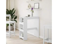 Mesa alta con estantes madera ingeniería 90x40x103,5 cm