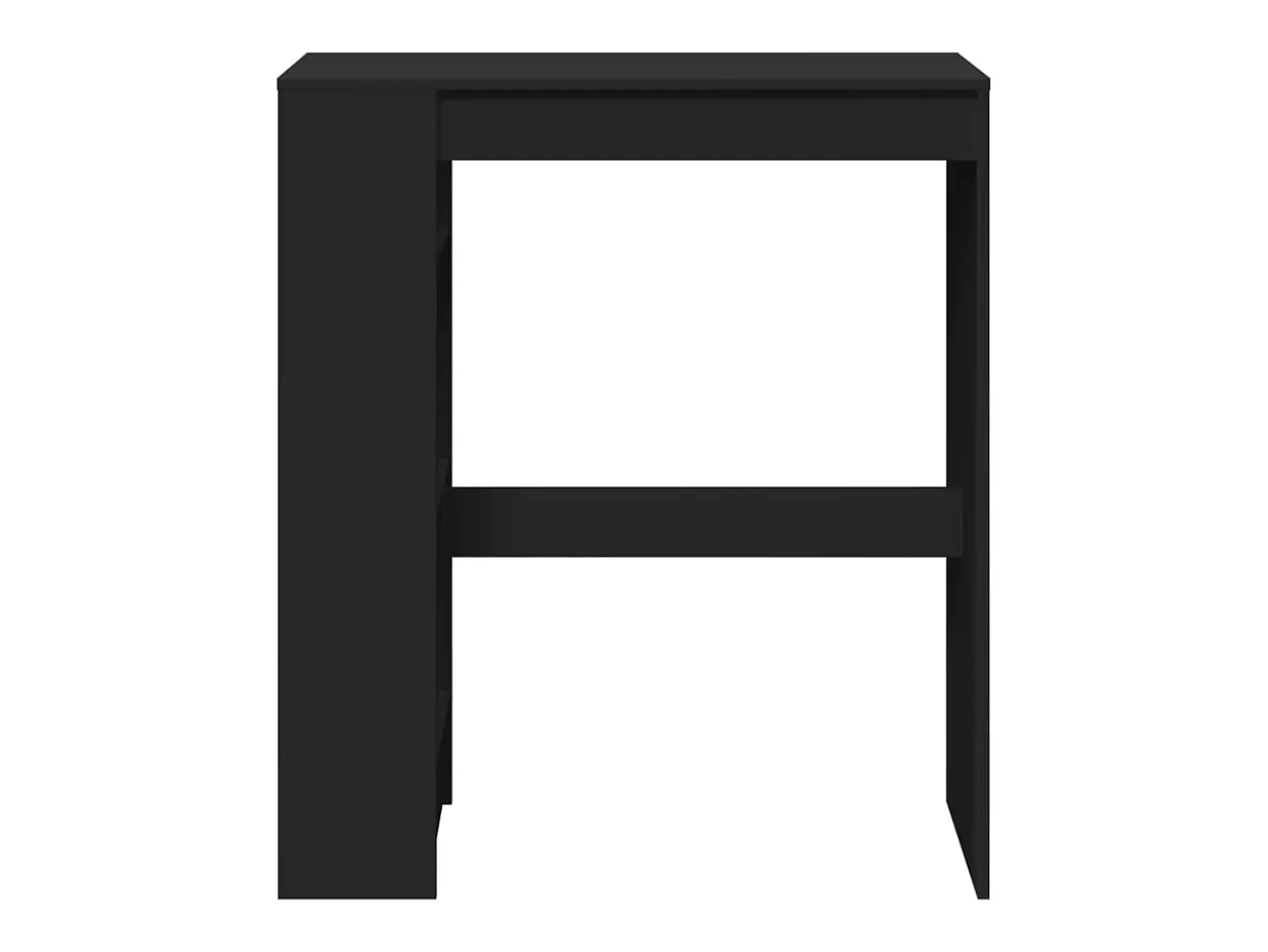 Mesa alta con estantes madera ingeniería negra 90x40x103,5 cm