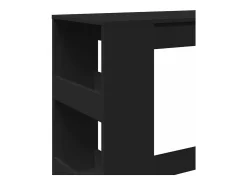 Mesa alta con estantes madera ingeniería negra 90x40x103,5 cm