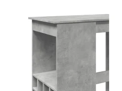 Mesa alta con estantes madera gris hormigón 90x47,5x103,5 cm