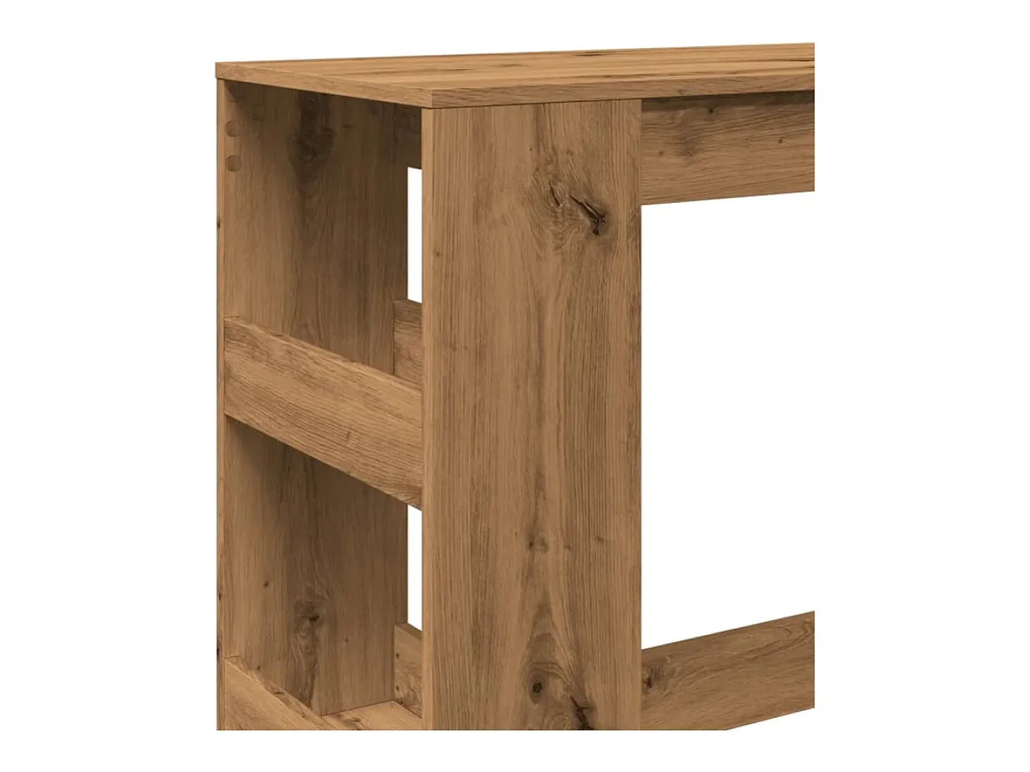 Mesa alta con estantes madera roble artisian 90x40x103,5 cm