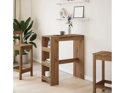 Mesa alta con estantes madera roble artisian 90x40x103,5 cm