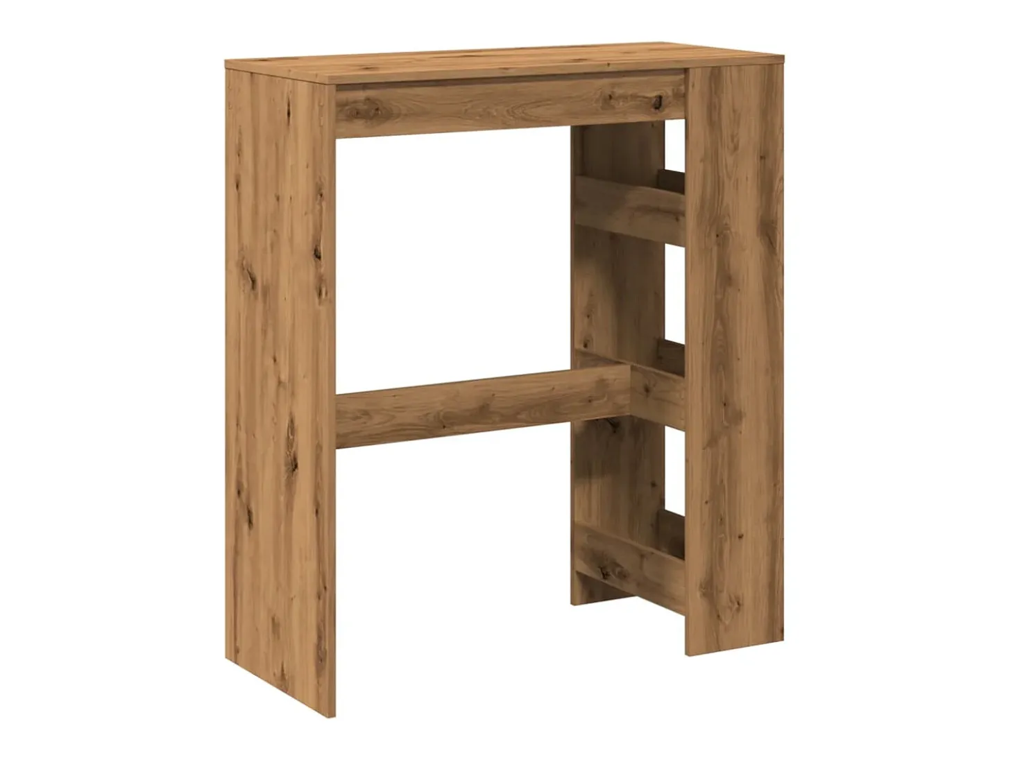 Mesa alta con estantes madera roble artisian 90x40x103,5 cm
