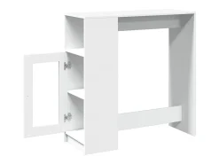 Mesa alta con estantes madera ingeniería 101x40x103,5 cm
