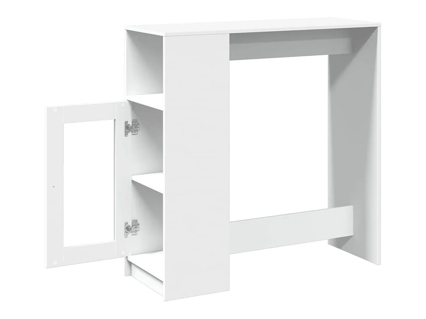 Mesa alta con estantes madera ingeniería 101x40x103,5 cm