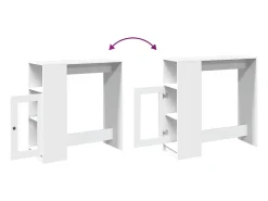 Mesa alta con estantes madera ingeniería 101x40x103,5 cm