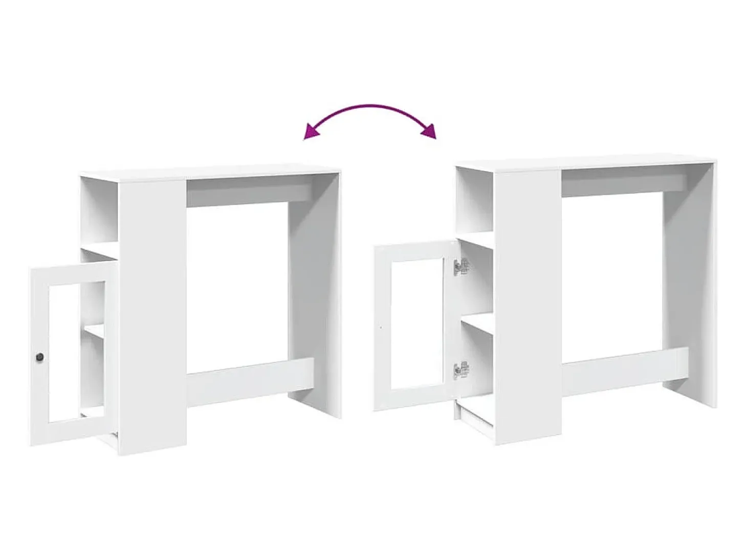 Mesa alta con estantes madera ingeniería 101x40x103,5 cm