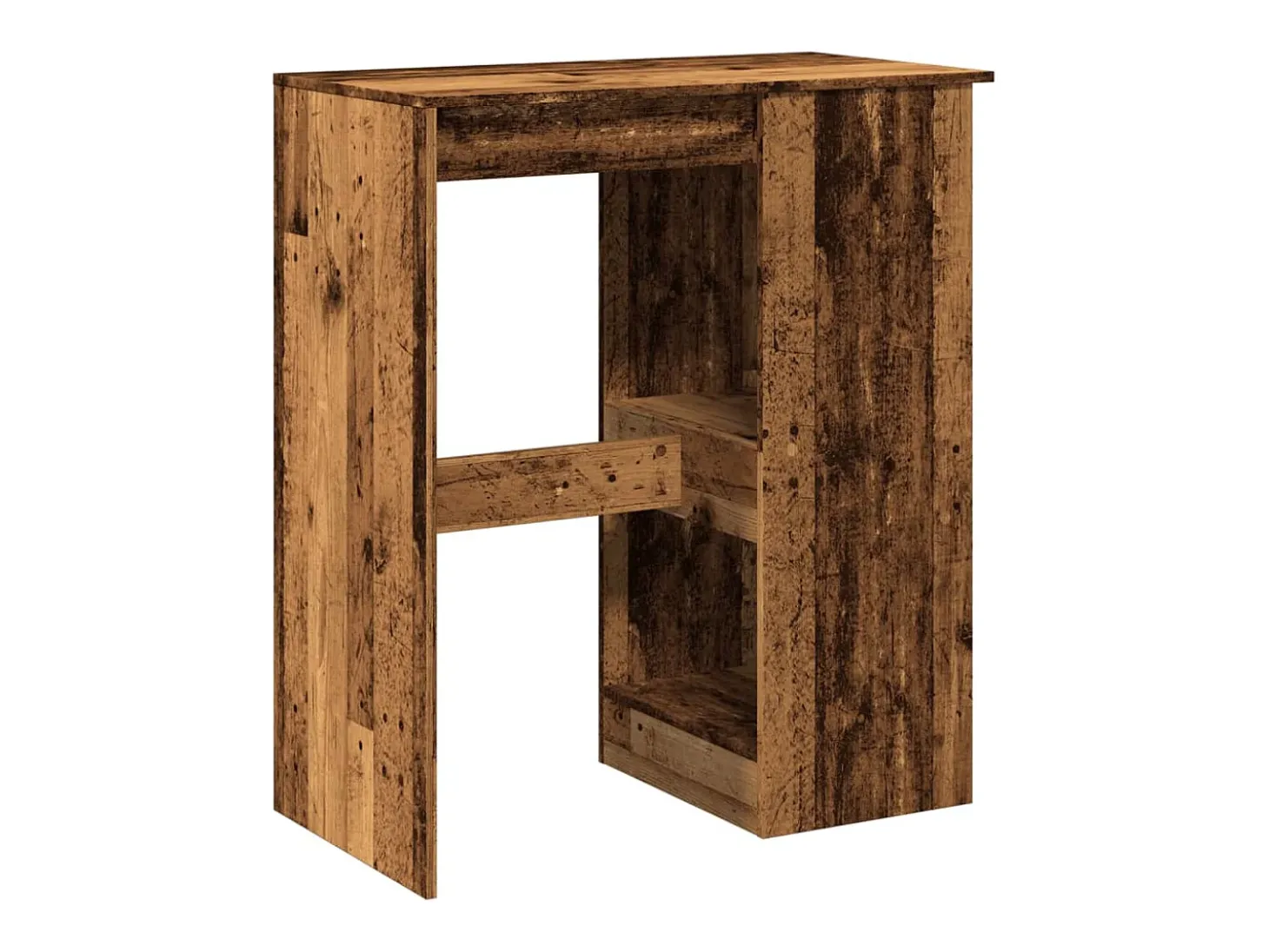 Mesa alta con estantes madera envejecida 90x47,5x103,5 cm