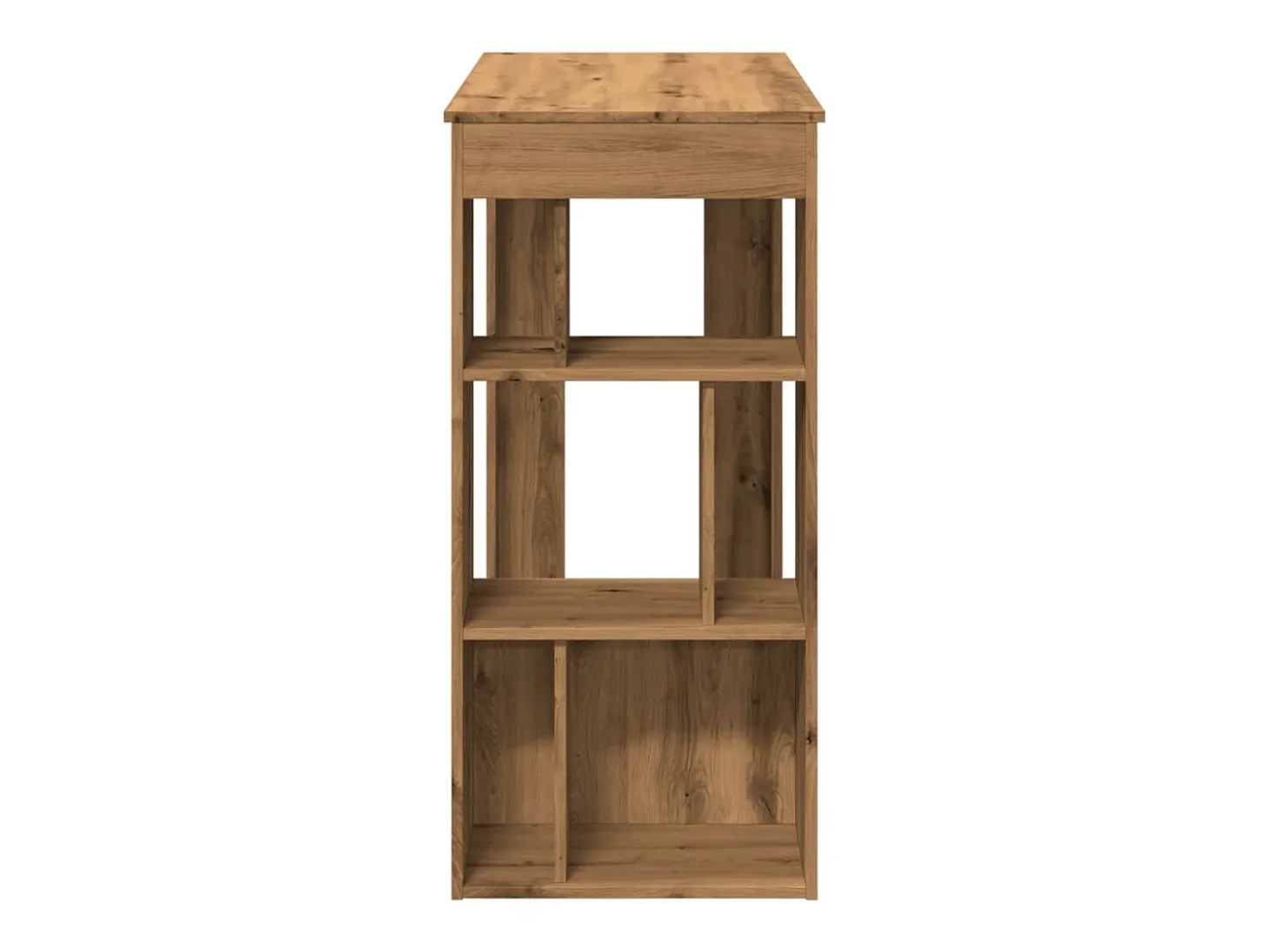 Mesa alta con estantes madera roble artisian 102x50x103,5 cm