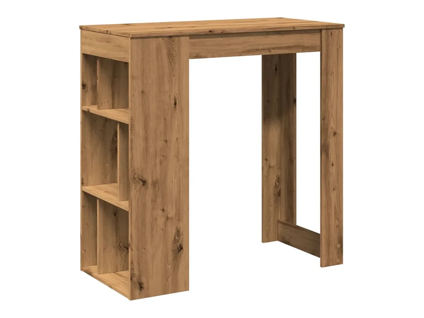 Mesa alta con estantes madera roble artisian 102x50x103,5 cm