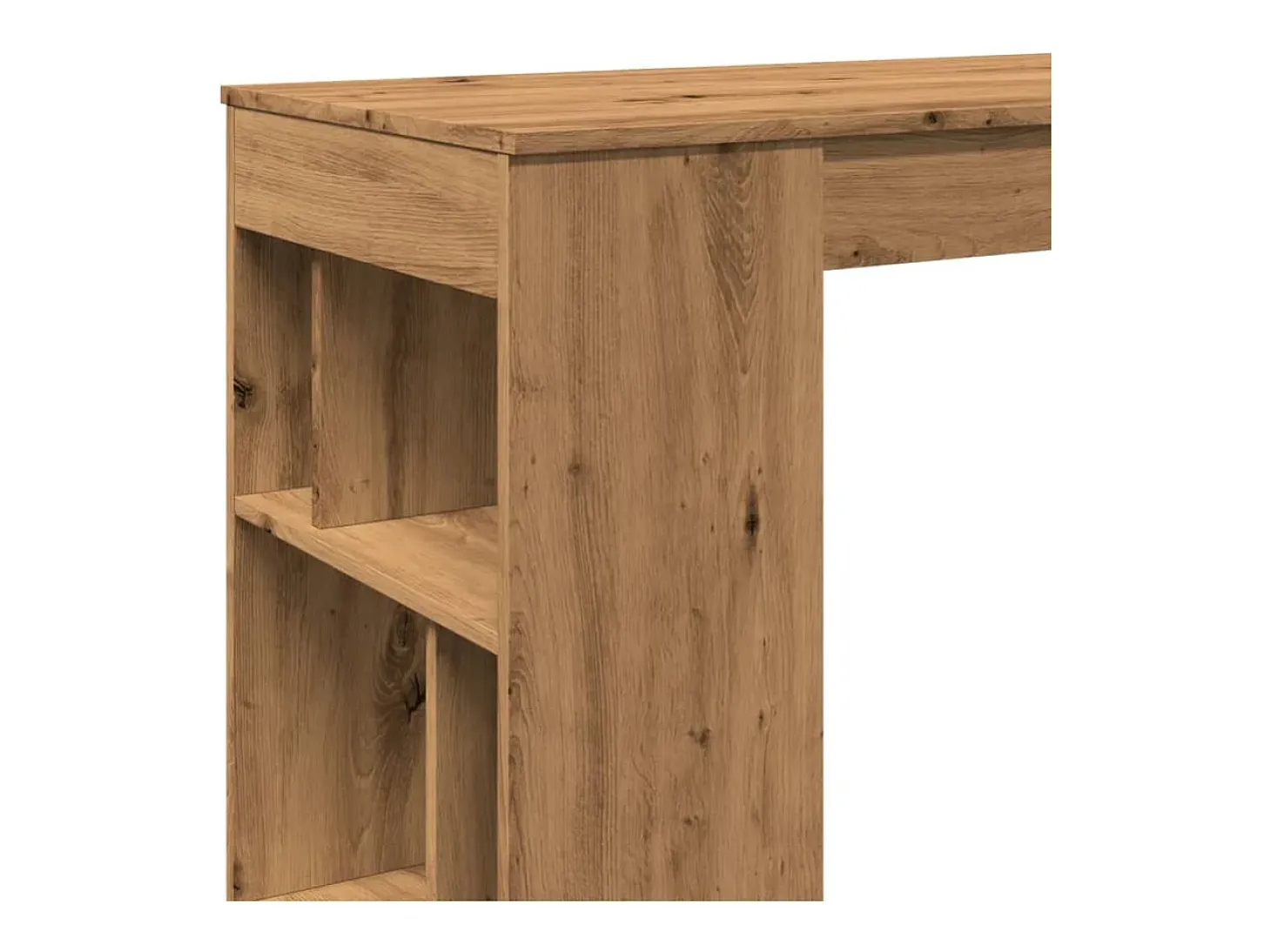 Mesa alta con estantes madera roble artisian 102x50x103,5 cm