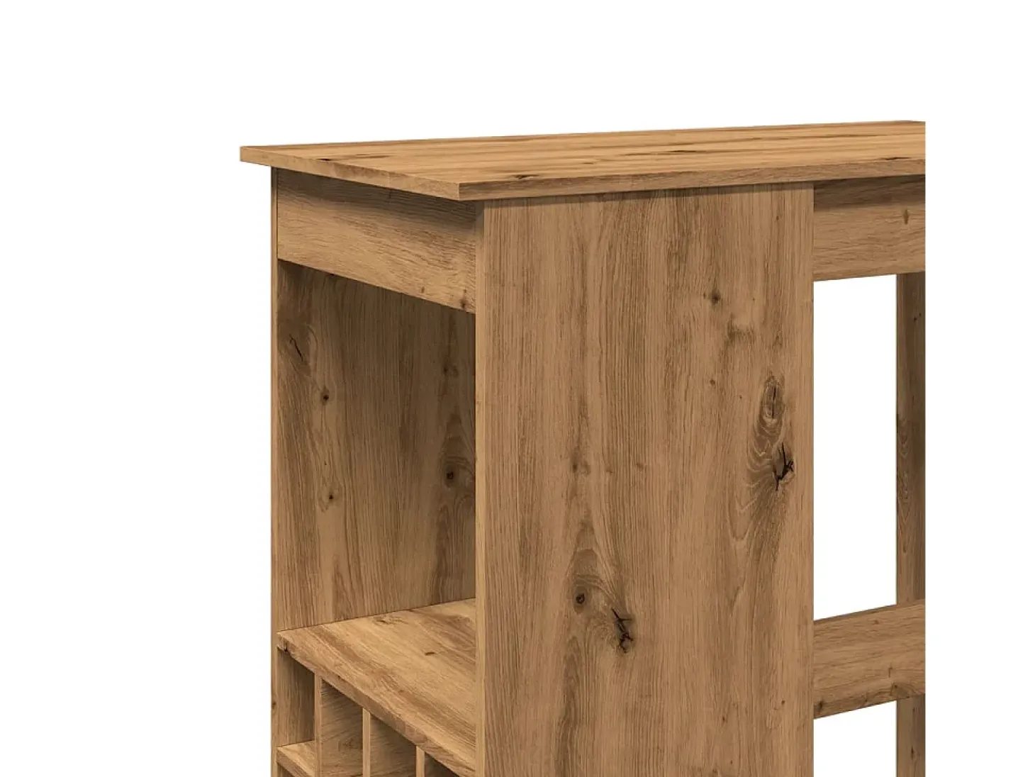 Mesa alta con estantes madera roble artisian 90x47,5x103,5 cm