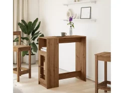 Mesa alta con estantes madera roble artisian 101x40x103,5 cm