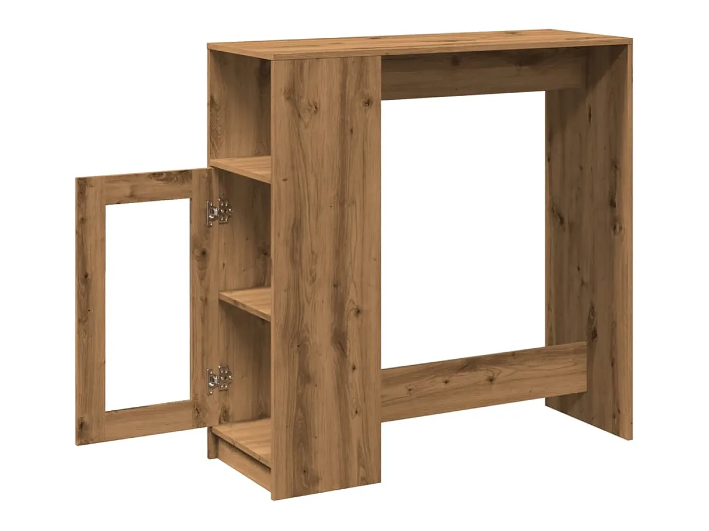 Mesa alta con estantes madera roble artisian 101x40x103,5 cm