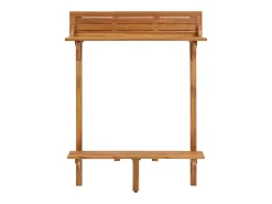 Mesa alta de balcón de madera de acacia maciza 90x37x122,5 cm