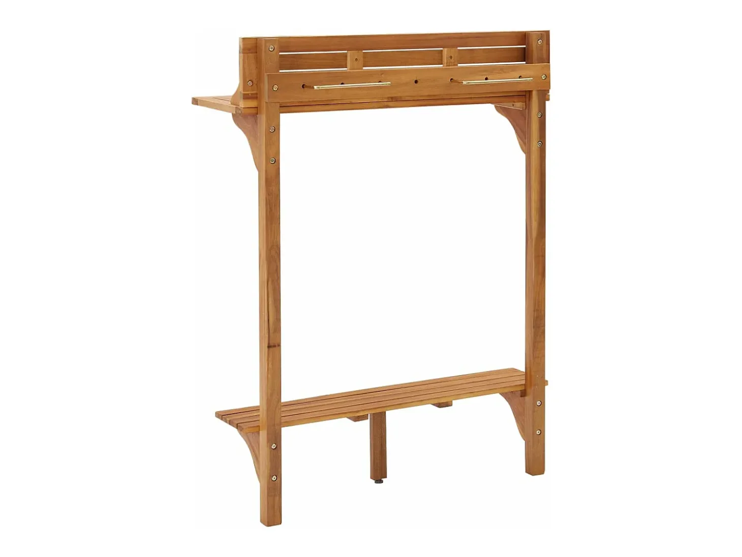 Mesa alta de balcón de madera de acacia maciza 90x37x122,5 cm
