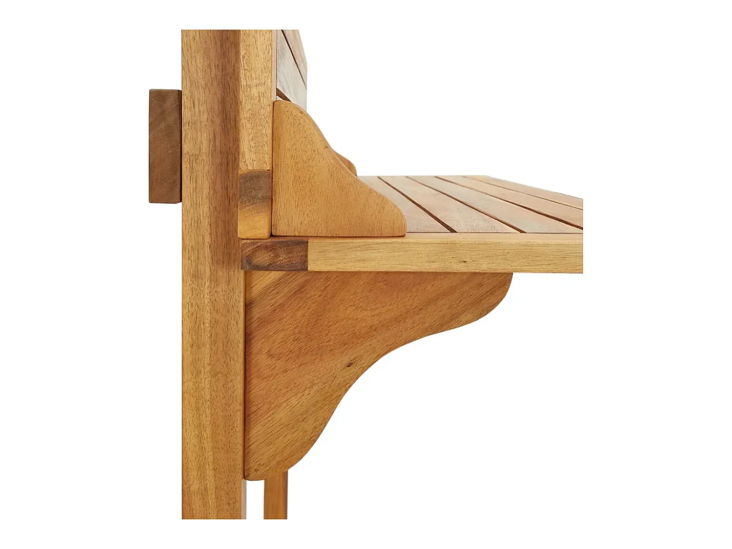 Mesa alta de balcón de madera de acacia maciza 90x37x122,5 cm
