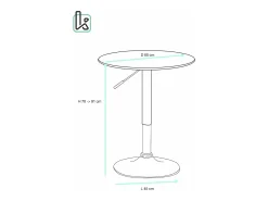 Mesa Alta de Bar Ø60 cm – Altura Regulable y Giratoria – Diseño Moderno SETI (Blanco-i)