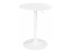 Mesa Alta de Bar Ø60 cm – Altura Regulable y Giratoria – Diseño Moderno SETI (Blanco-i)