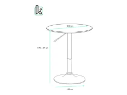 Mesa Alta de Bar Ø60 cm – Altura Regulable y Giratoria – Diseño Moderno SETI (Blanco-i)