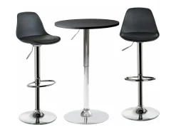 Mesa Alta de Bar Ø60 cm – Altura Regulable y Giratoria – Diseño Moderno SETI (Negro)