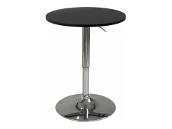 Mesa Alta de Bar Ø60 cm – Altura Regulable y Giratoria – Diseño Moderno SETI (Negro)