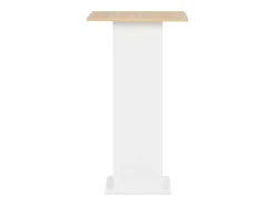 Mesa alta de bar blanco y roble Sonoma 60x60x110 cm ES819272