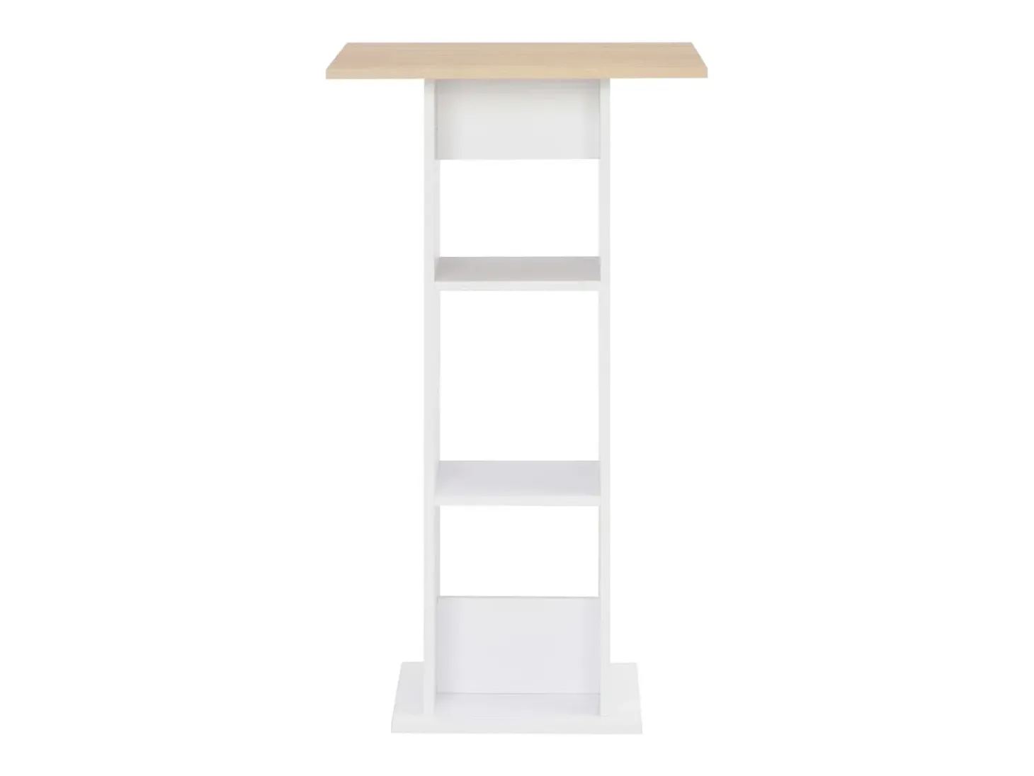 Mesa alta de bar blanco y roble Sonoma 60x60x110 cm ES819272