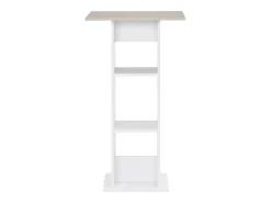 Mesa alta de bar blanco y gris hormigón 60x60x110 cm ES950254