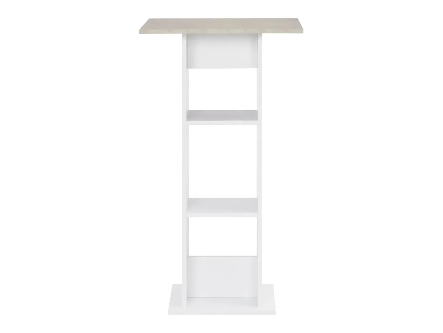 Mesa alta de bar blanco y gris hormigón 60x60x110 cm ES950254