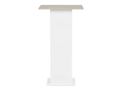 Mesa alta de bar blanco y gris hormigón 60x60x110 cm ES950254