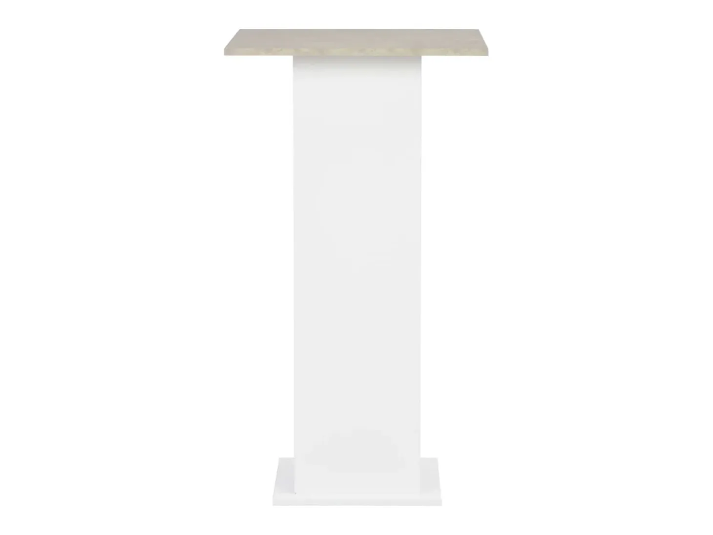Mesa alta de bar blanco y gris hormigón 60x60x110 cm ES950254