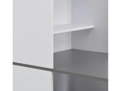 Mesa alta de bar con armario blanca 115x59x200 cm