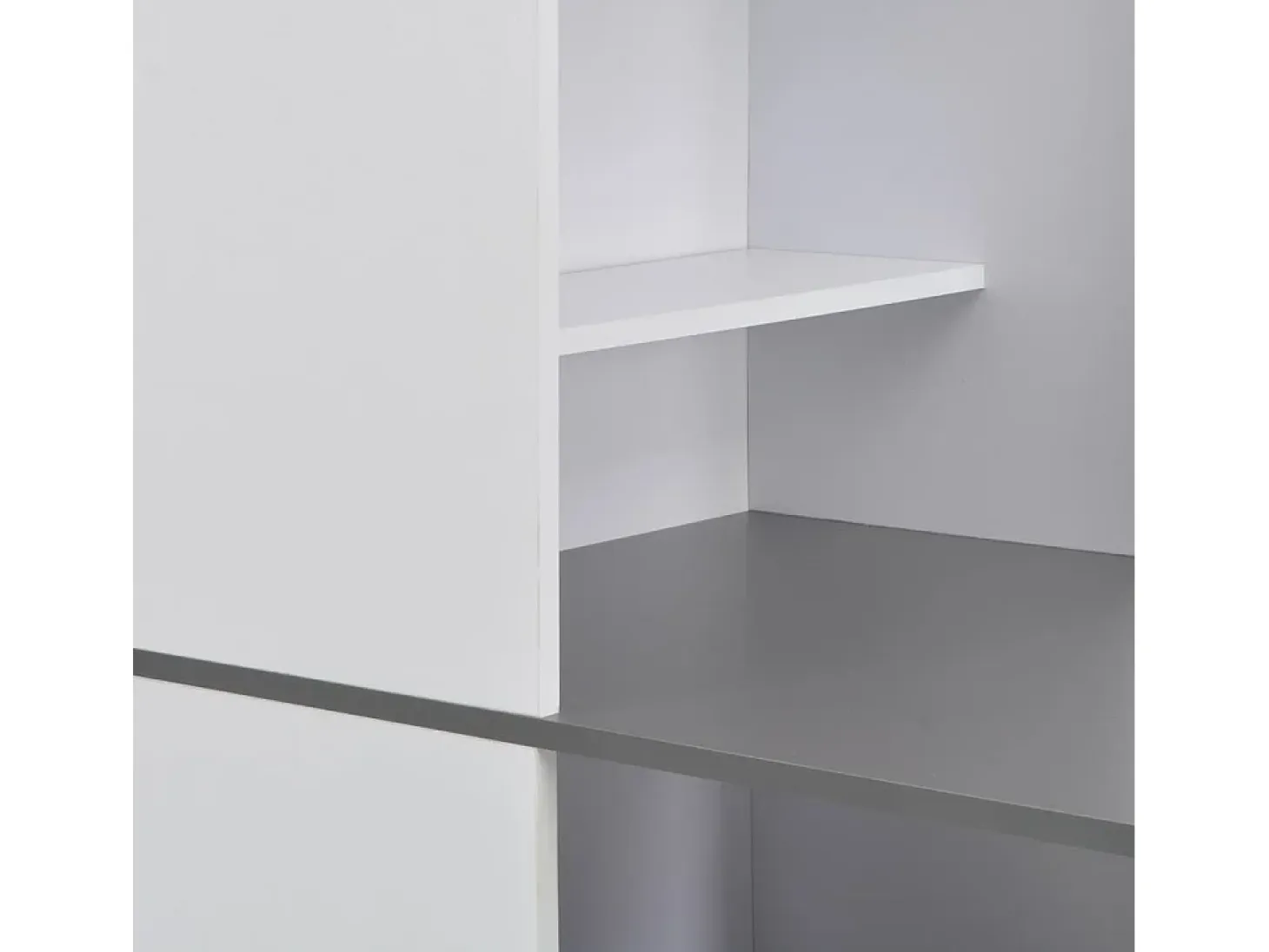 Mesa alta de bar con armario blanca 115x59x200 cm